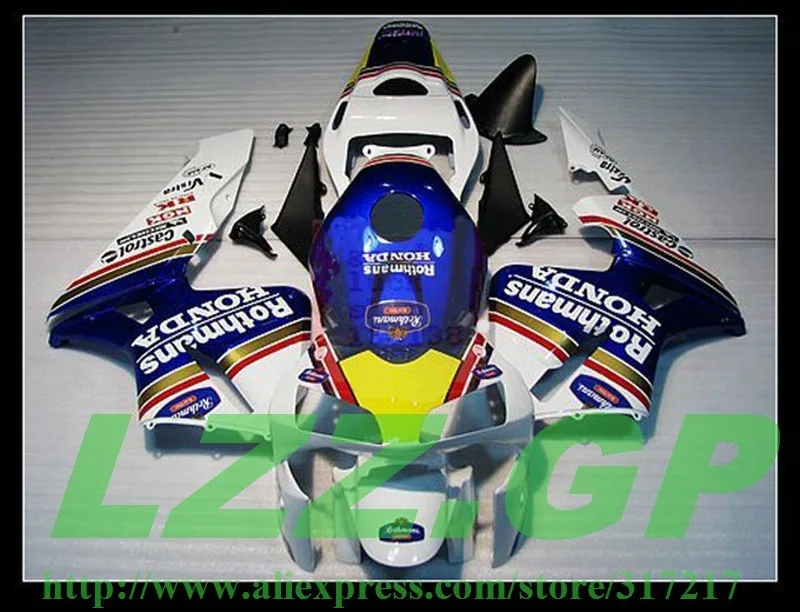 

injection mold fairing kits White Blue Yellow for Painted CBR600 RR 2003 2004 CBR 600RR 03 04 CBR600RR F5 03 04 Fairings T3243f