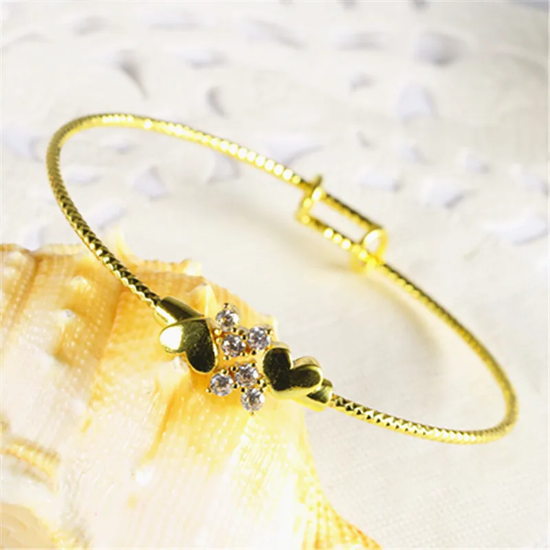 Creative Shining Stars Zircon Gold Girl Charm Bracelet for Kids Christmas Gift Jewelry Wholesale Shipping Fashion trend girl | Украшения и