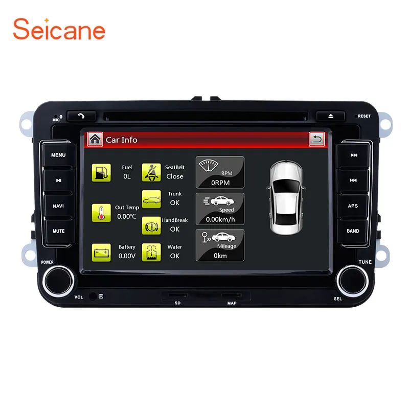 Автомобильный DVD радиоплеер Seicane мультимедийный проигрыватель 7 дюймов для Volkswagen