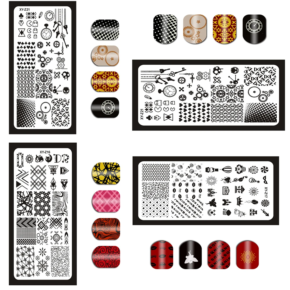 Пластина для стемпинга нейл арта цвета Paradise 01 12x65 мм уникальные Nailart