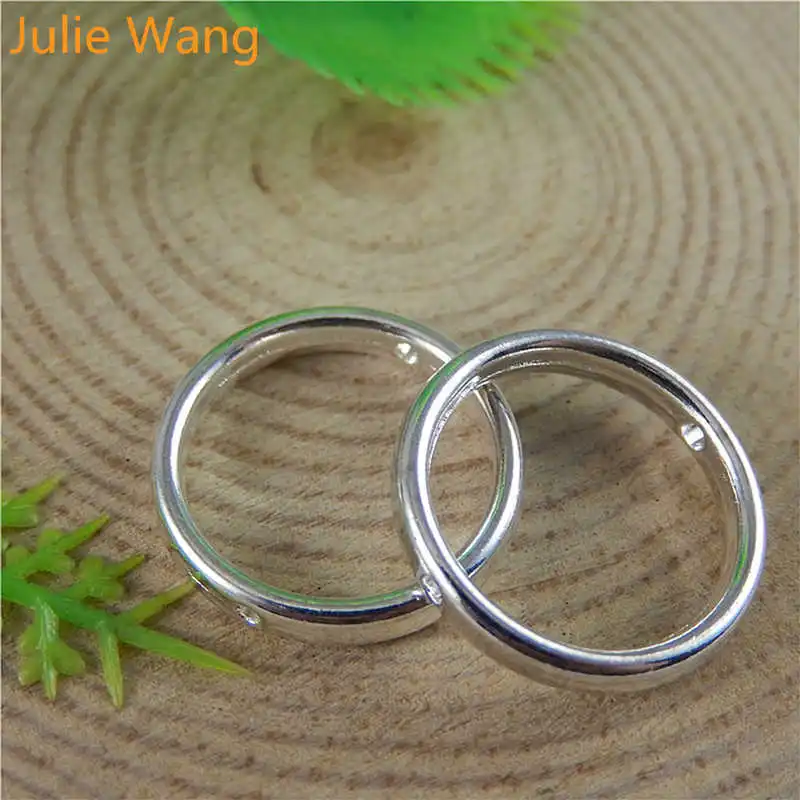 Julie Wang 20 шт. античное серебряное круглое кольцо с отверстием подвески ожерелье