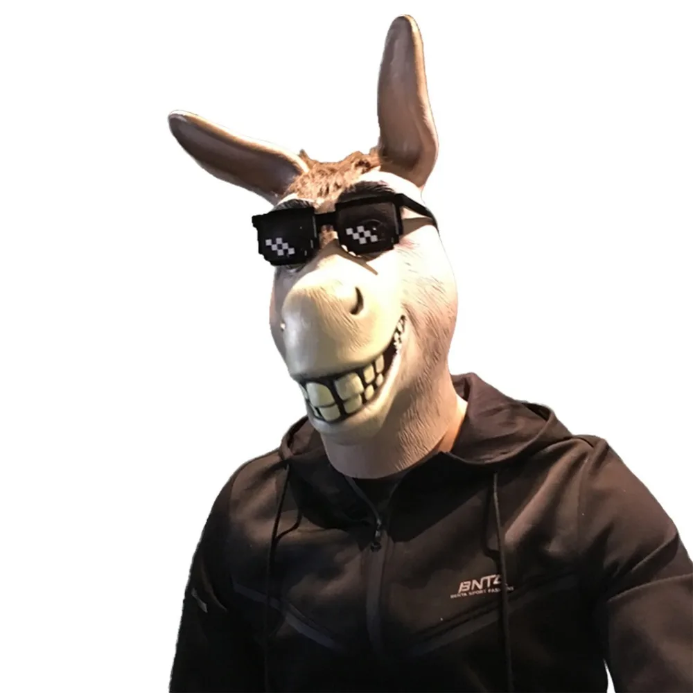 

Halloween Animal Donkey Mask Full Face Latex Mask Adult Party Cosplay Props