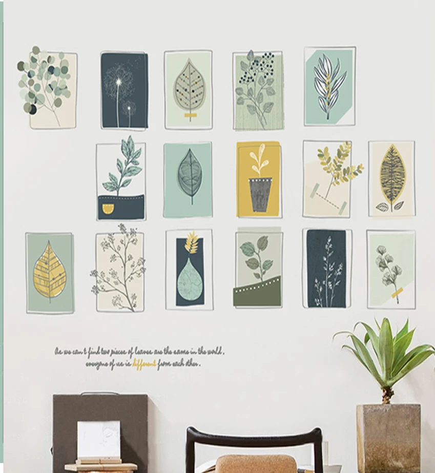 Tree Leaves Of Vine Wall Sticker Bathroom Glass Tiles Window Film Home Decor Autocollant Mural W003 | Дом и сад