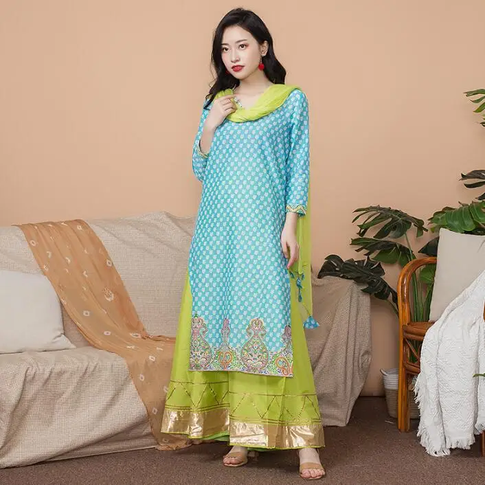 Новый индийский модный женский комплект в этническом стиле из хлопка индийская