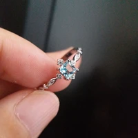 fashion vintage blue rings for women rrendy retro zircon stone ring classic rhinestone filled finger rings girl female gift