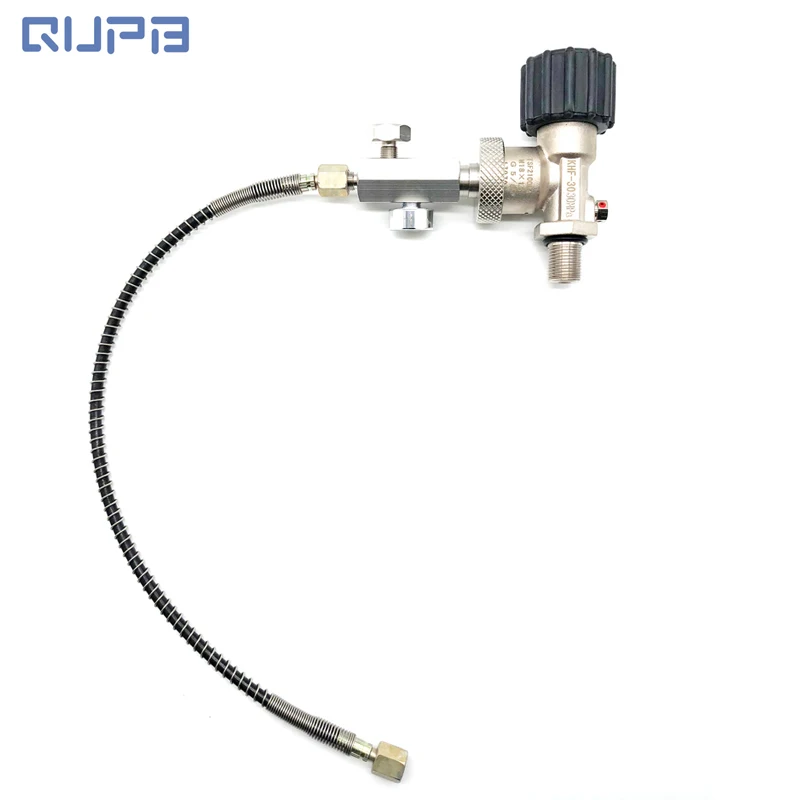 

PCP Airfoce Filling Station DIN300BAR G5/8 Female M18 Male With Air Bleed Valve 30Mpa/4500psi DING851802
