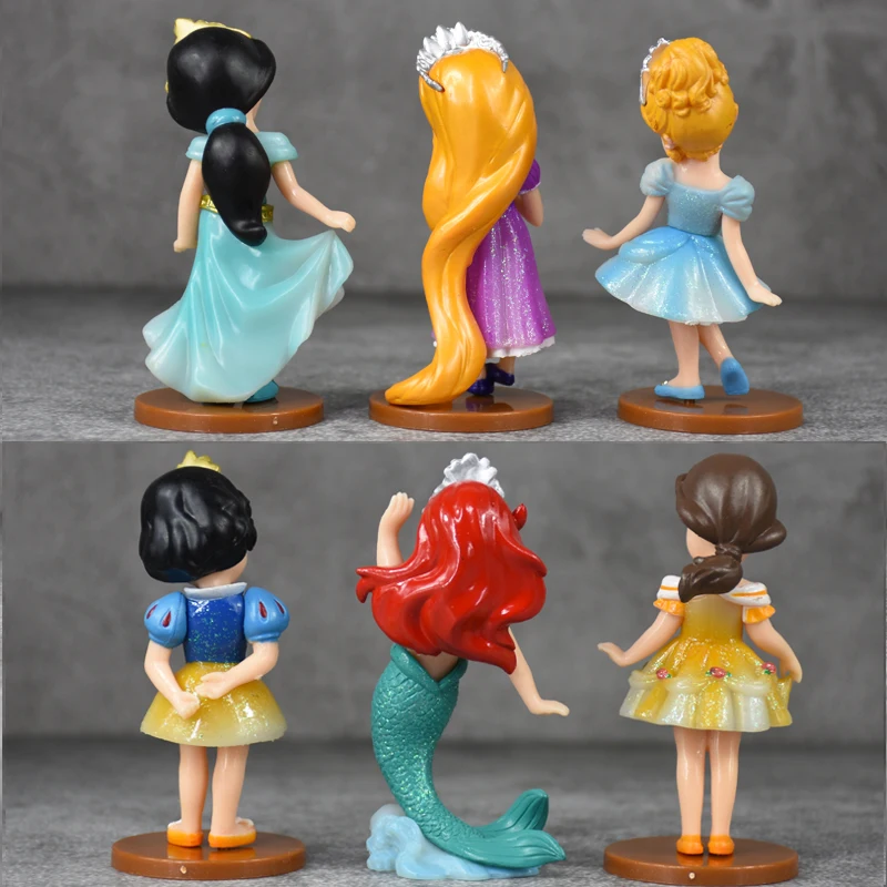 Disney 6pcs/Set Princess Pvc Action Figures Doll Toys Mermaid Cinderella Snow White Decoration Children Gift | Игрушки и хобби