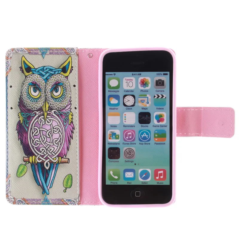 Toparmor узор искусственная кожа флип Капа Телефон чехол для iPhone 5C 4.0 &quotСлоты