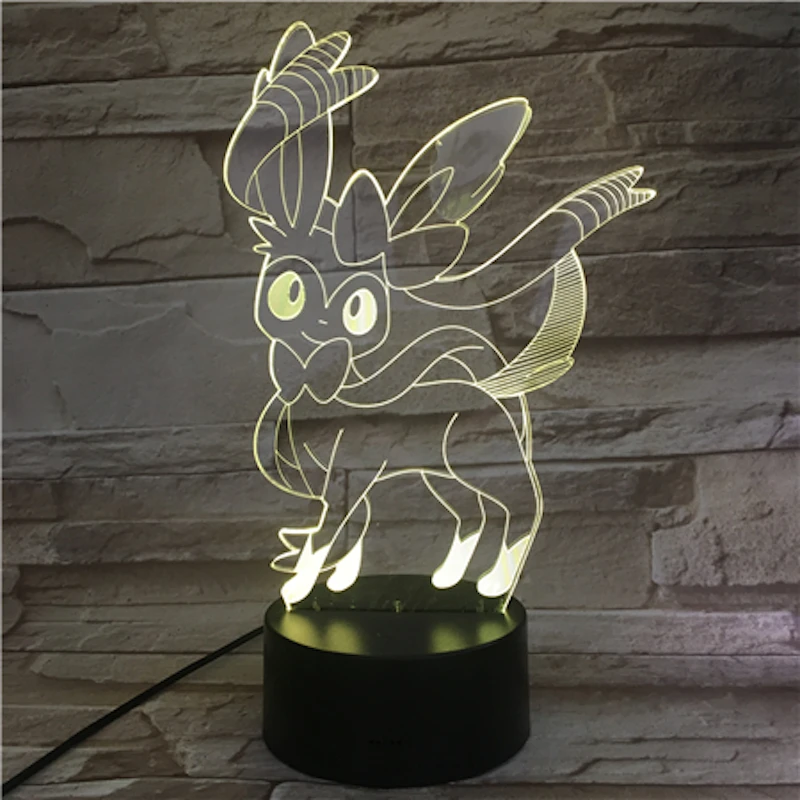 Pokemon Go Sylveon рисунок детский ночник светодиодный сенсорный сенсор батарея Ночник подарок к празднику атмосфера Usb светодиодная 3D лампа Sylveon