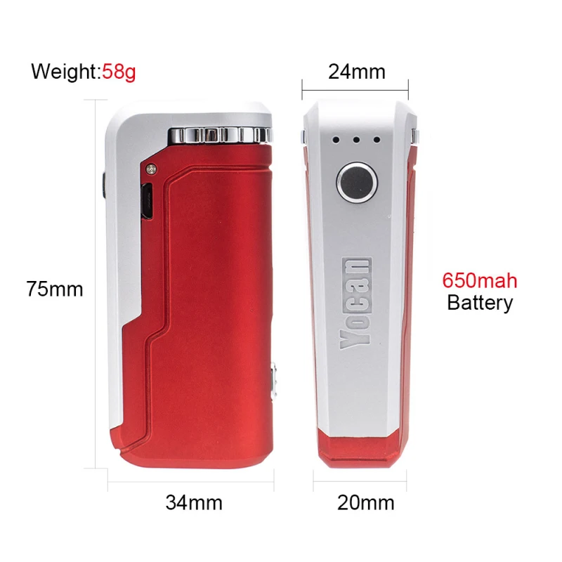 Оригинал Yocan UNI Box Mod 650 мАч разогрева переменное напряжение VV батарея для 510 поток