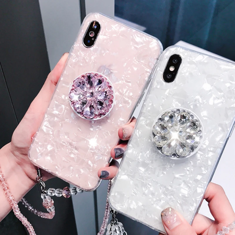 Роскошный силиконовый чехол с 3D алмазным кольцом для iphone 6 7 8 plus X XR XS11pro MAX Samsung galaxy