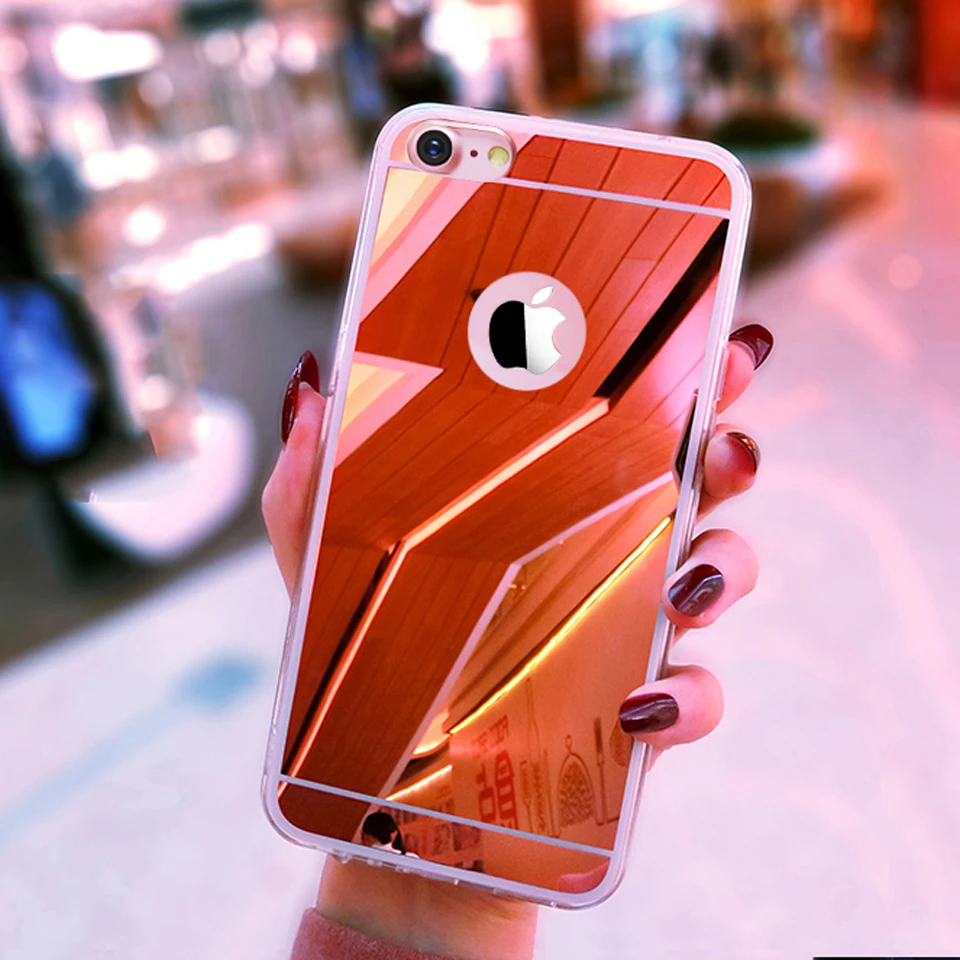 Чехлы Роскошные зеркальные ТПУ Мягкие силиконовые чехол для iPhone 5 5S SE 6 6s 7 8 Plus X XS MAX