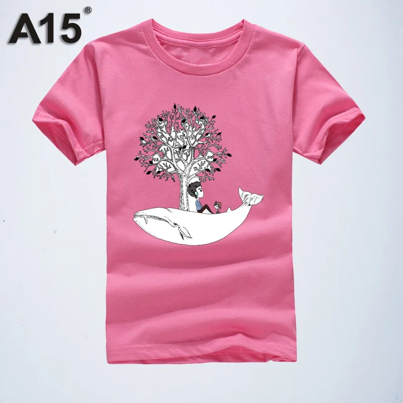K4T17DarkPink A15 топ с принтом для маленьких девочек, топы для мальчиков, хлопковые детские футболки, белая футболка, летняя одежда для девочек-подростков, Размер 10, 12, 14 лет - Цвет: K4T17DarkPink