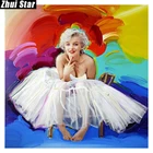 Набор для алмазной вышивки 5D Zhui Star, картина красочная Монро, вышивка крестиком, мозаика, домашний декор, подарок VIP