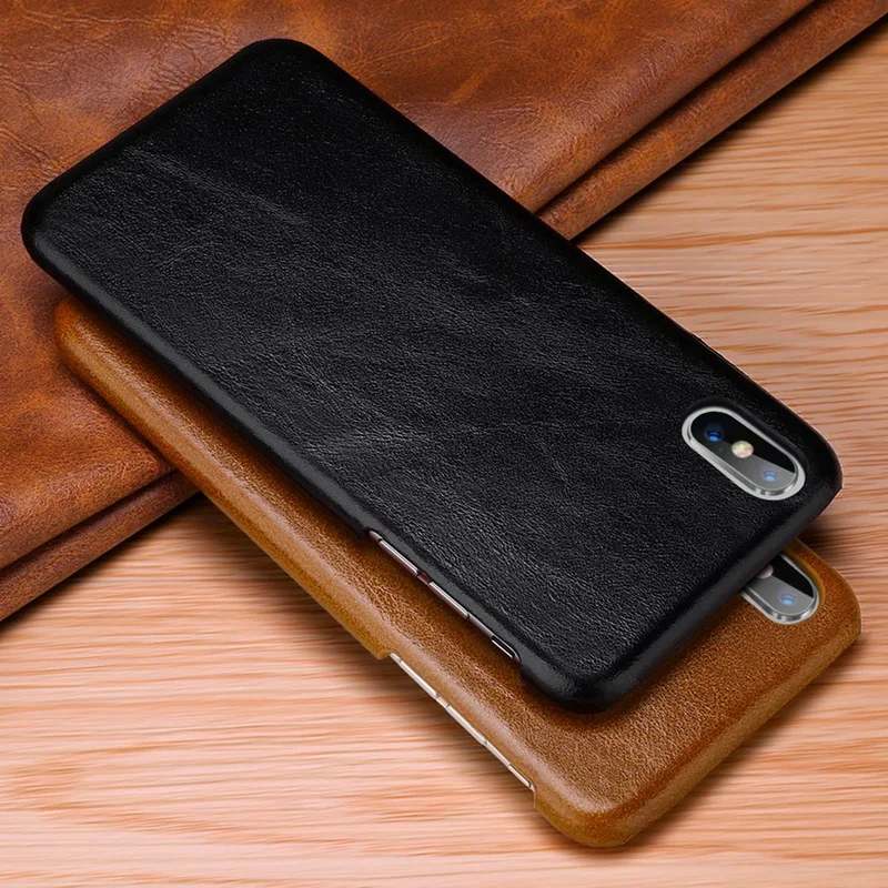 Роскошный Винтажный чехол для телефона из 100% натуральной коровьей кожи iPhone X 8 7 6 6S