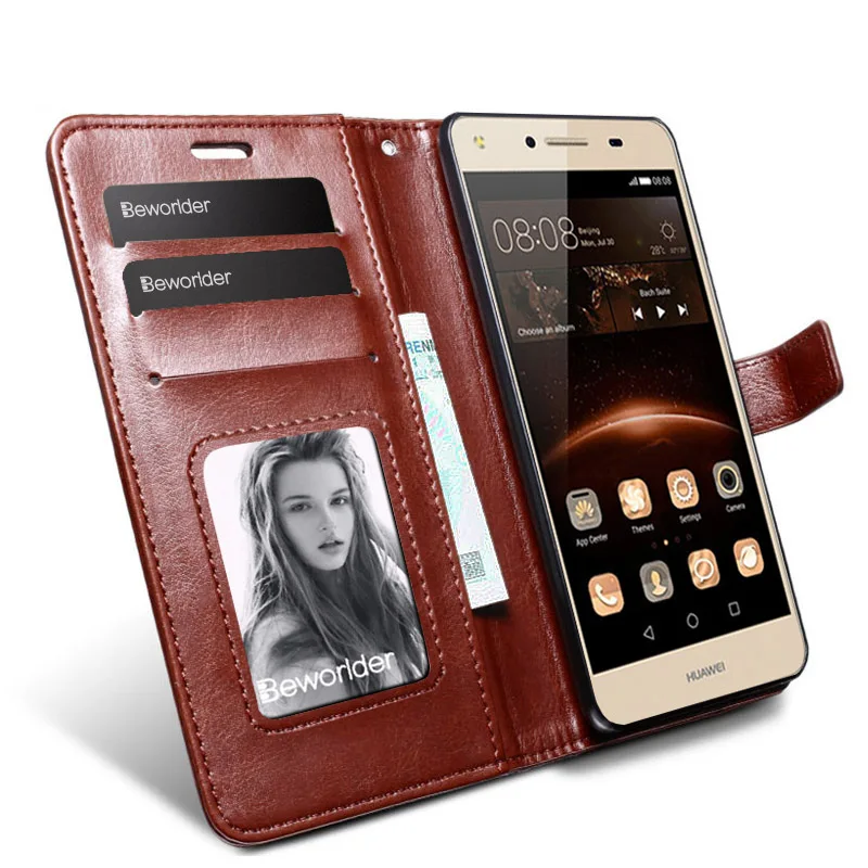 Для huawei Y5 II чехол Y5II слот для карт PU кожаный Флип Бумажник Стенд фоторамка
