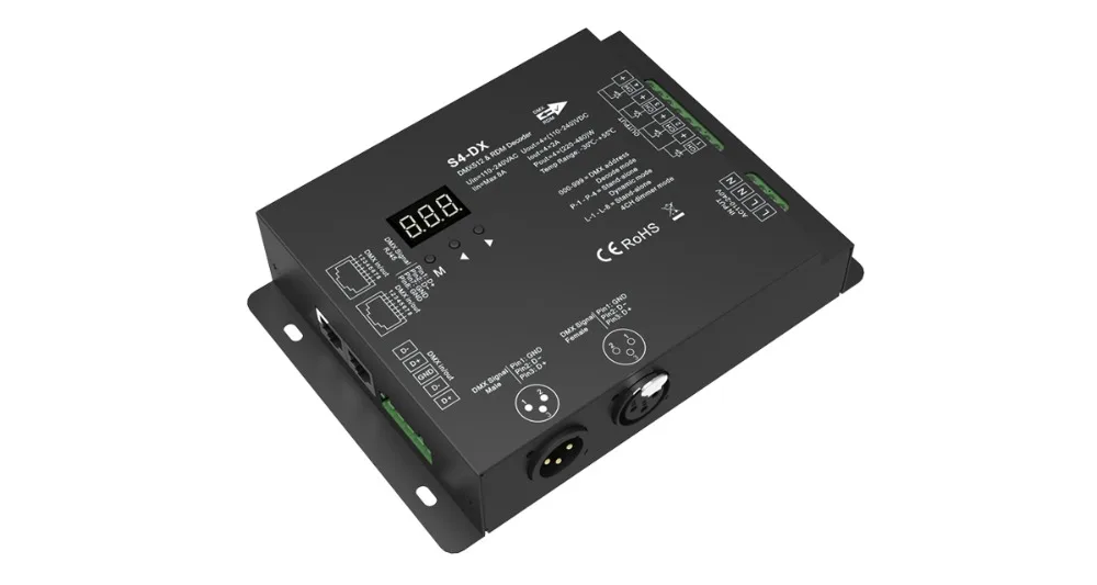 3CH * 1.5A RF2.4GHz DMX RDM 220vDecoder 110 240V Одноцветный двойной белый RGB Светодиодная лента