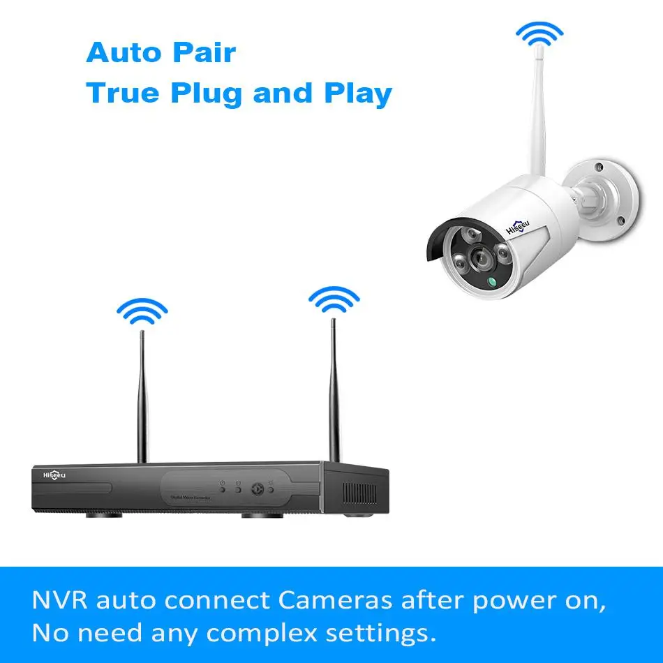 Hiseeu Wireless CCTV camera System 960P 4ch 1.3MP IP Camera waterproof outdoor P2P Home Security video Surveillance Kits | Безопасность