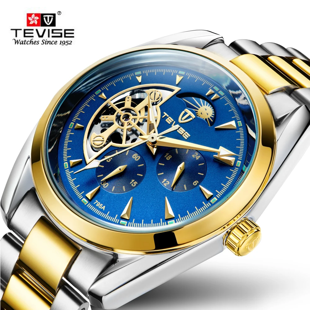 TEVISE автоматические часы Tourbillon механические часы мужские часы деловые наручные часы Мужские часы с автоматическим заводом Relogio Masculino
