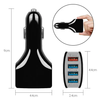QC 3 0 быстрая зарядка автомобильное зарядное устройство 4 порта USB