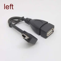10pcs 90degree angle mini 5pin usb male to usb female charger data adapter cable