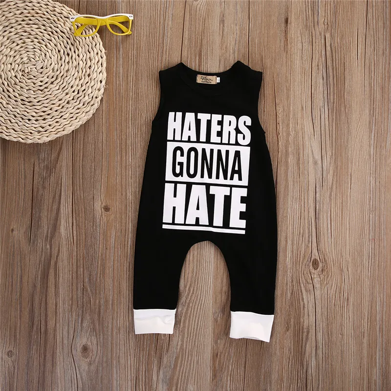 Детский комбинезон без рукавов с буквенным принтом|baby sleeveless romper|boy girl clothesropa bebe |