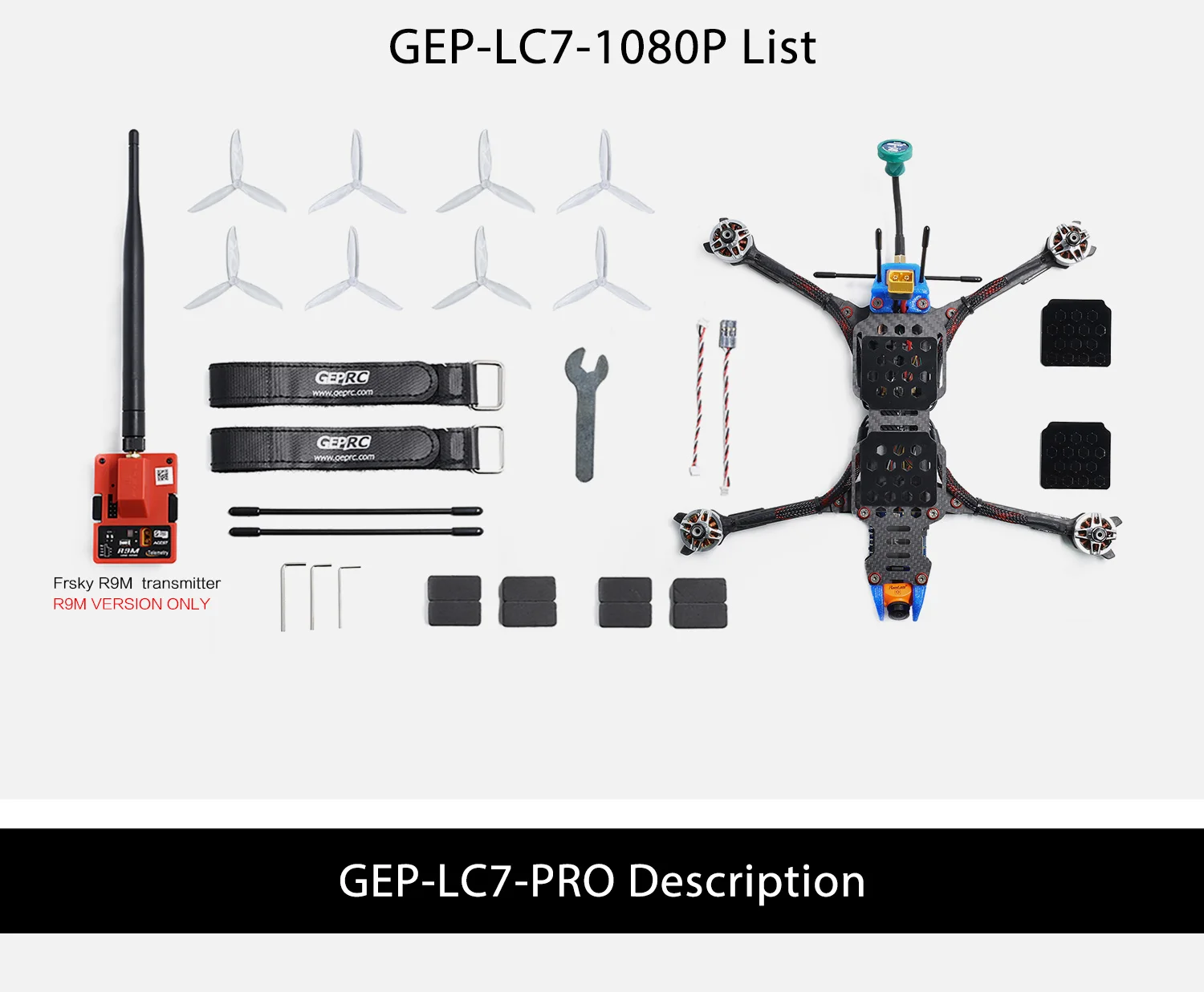 GEPRC крокодил LC7 1080P дальнего действия FPV Дрон 7 дюймов 315 мм Колесная база с Runcam