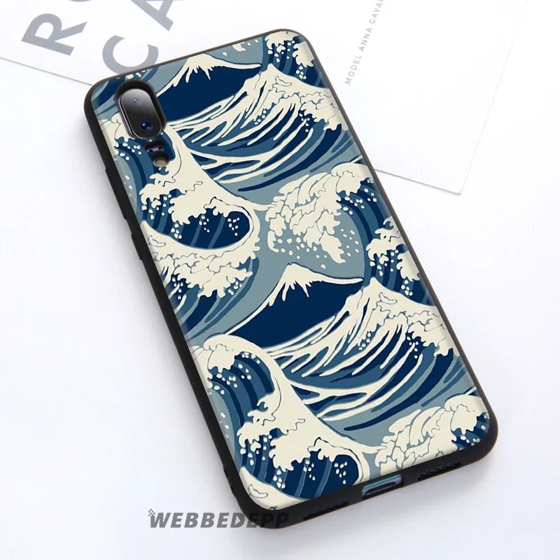 WEBBEDEPP Wave Art японский мягкий чехол для Huawei P30 P20 Pro P10 P9 Lite 2017 P Smart 2019 &amp Nova 3 3i Y9 |