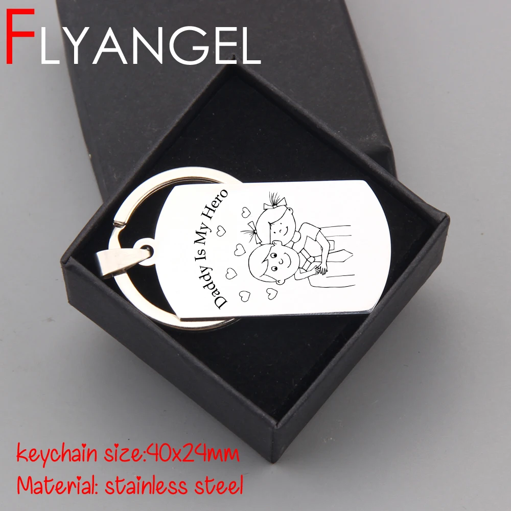 FLYANGEL Dad брелок с гравировкой автомобильный картонная коробка папа и дочь мой