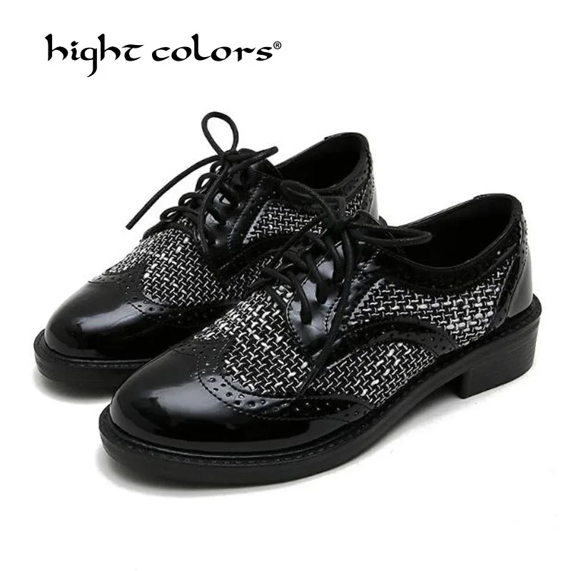 Женские туфли оксфорды на плоской подошве большие размеры 33 40 новинка 2019 г.