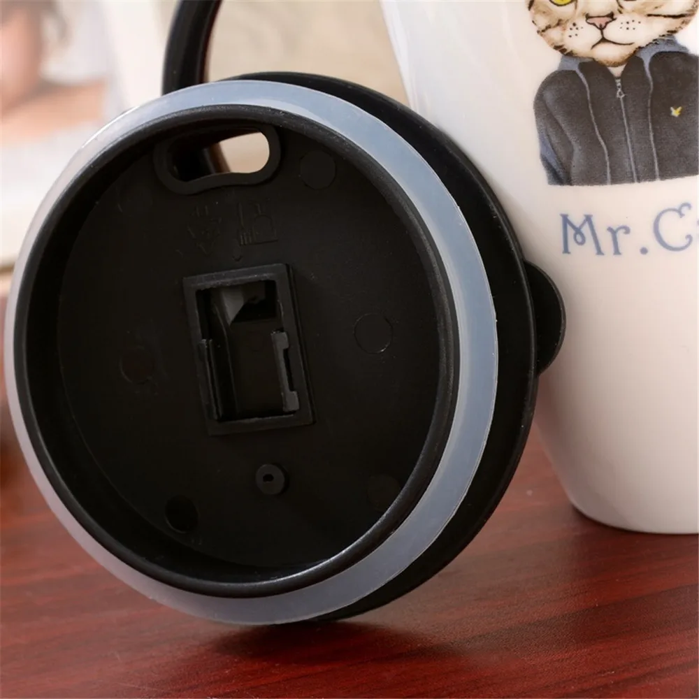 Керамическая кофейная кружка с крышкой в виде мультяшного кота семейная чашка