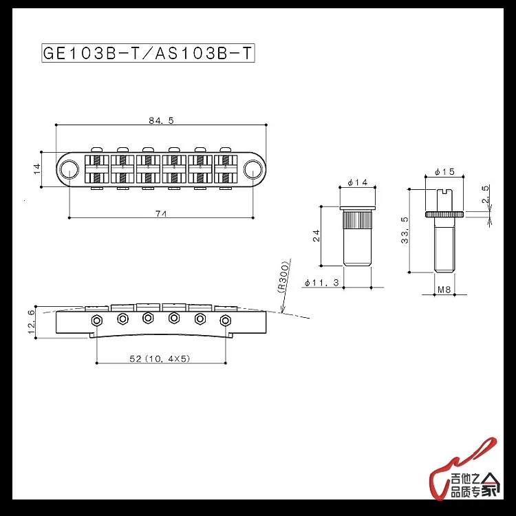 1 компл. Подлинный GOTOH GE103B-T tune-o-matic стиль электрогитара мост Сделано в Японии