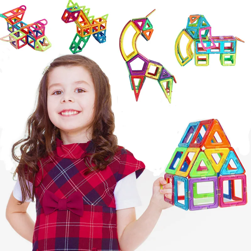 Большой размер Магнитный конструктор для детей DIY блоки Милые Животные форма