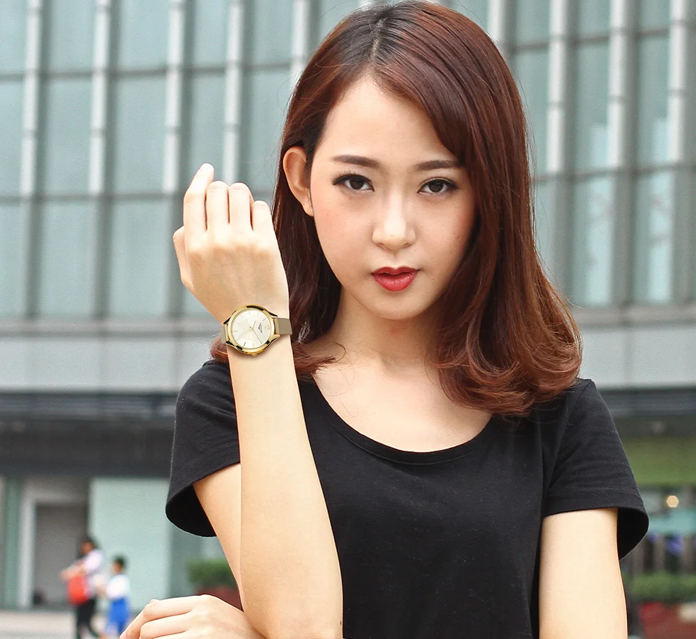 Женские роскошные модные повседневные 3 бар водонепроницаемые кварцевые часы из