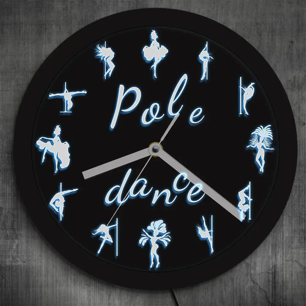 Pole Dance светодиодный светильник настенные часы dancing современный танцор силуэт