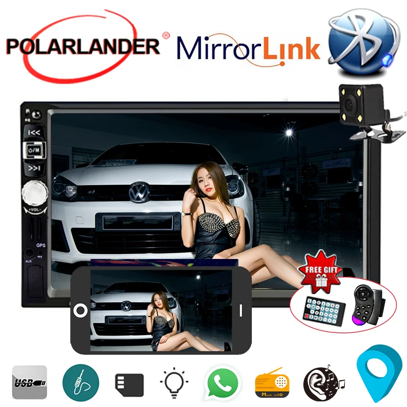 Автомагнитола 2 Din мультимедийный плеер 7026GM 7 дюймов GPS навигация Bluetooth MP4 MP5