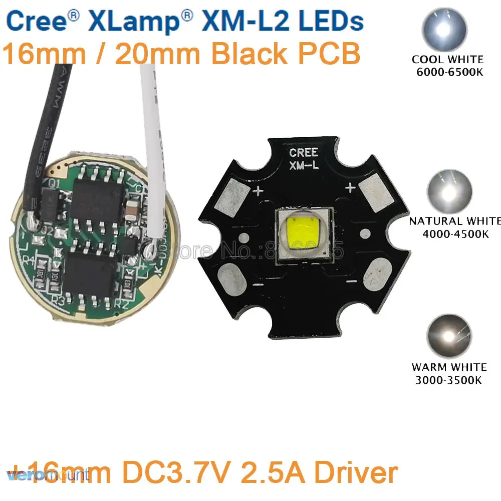 Cree XML2 XM L2 T6 холодный белый теплый нейтральный 10 Вт светодиодный излучатель 16 мм