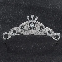 2019 new crystals cz cubic zirconia wedding bridal bow tiara diadem crown women prom hair jewelry accessories ch10261