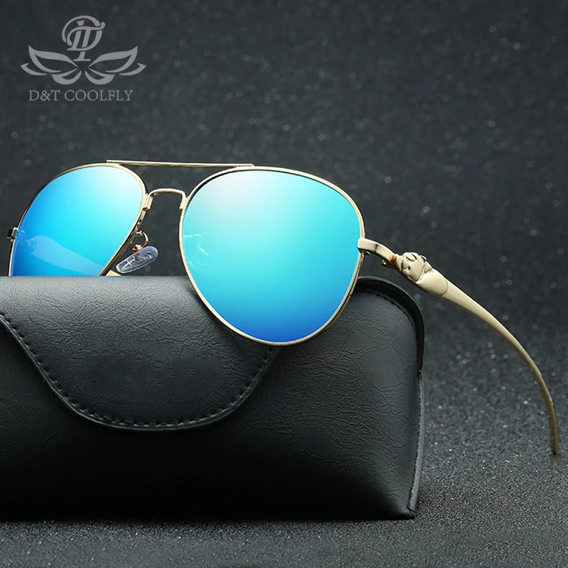 D&ampT Brand Design Polarized Sunglasses 2019 New Men's Leopard style Leg Classic Sun Glasses Luxury Fashion Gafas de sol For male |