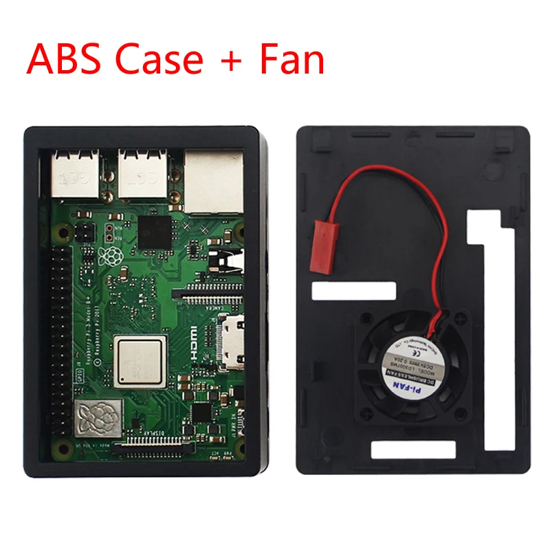 Raspberry Pi 3 ABS чехол 4 разные цвета коробка с охлаждающим вентилятором или 3,5 дюймовый сенсорный экран подходит для Raspberry Pi 3B+/3B RPI3B двойной корпус