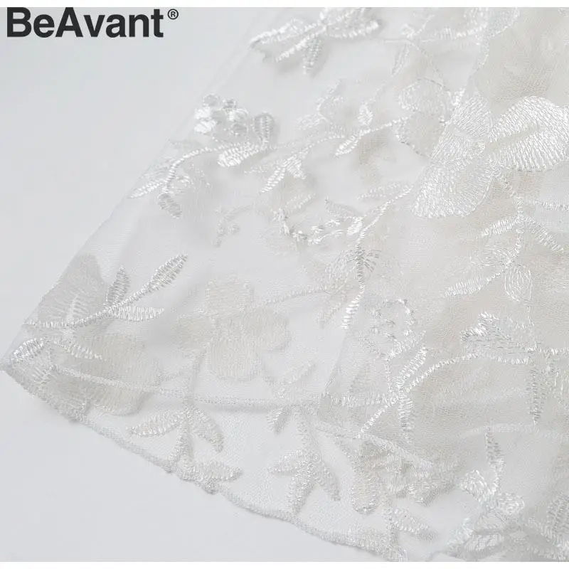 BeAvant кружевное платье с v-образным вырезом и вышивкой, женское Сетчатое платье с высокой талией и открытой спиной, женские платья макси, белое вечернее танцевальное платье для вечеринки vestidos