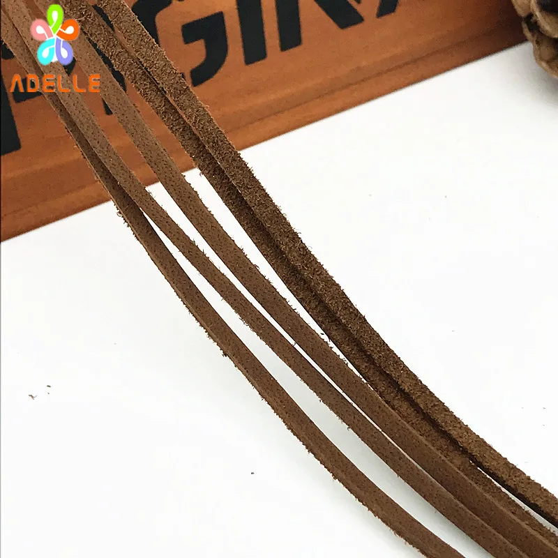 Натуральный желтый 100% натуральная кожа полоса плоский 3/4/5/8/10 мм DIY стринги