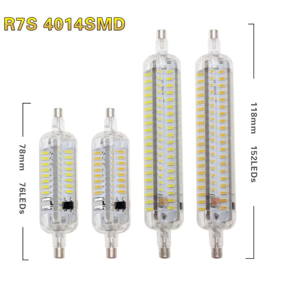 Светодиодная лампа R7S SMD3014 4014 2835 серия Sicilon 78 мм 118 лампы 5 Вт 7 10 15 заменяемые