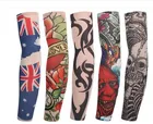 8 шт. разноцветные супертонкие волоконные эластичные временные тату солнцезащитные рукава дизайнерские чулки для тела чулки тату для мужчин женщин мужчин