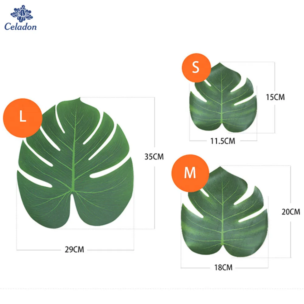 12 шт./лот искусственные Пальмовые Листья гавайский Луау вечеринка джунгли