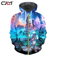 cjlm full 3d colorful starry sky print hip hop men zipper hoodie plus size unique design clothes dropshipping 2019
