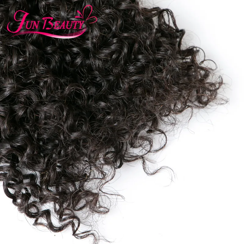 7A Brazilian Virgin Hair With Closure Human Kinky Curly 13x4 Lace Frontal Bundles |