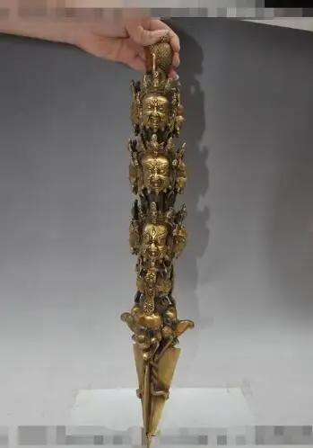 YM 306 Тибетский буддизм латунь Dorje Phurpa sakyamuni хакала Будда чудовище Ваджра кинжал -