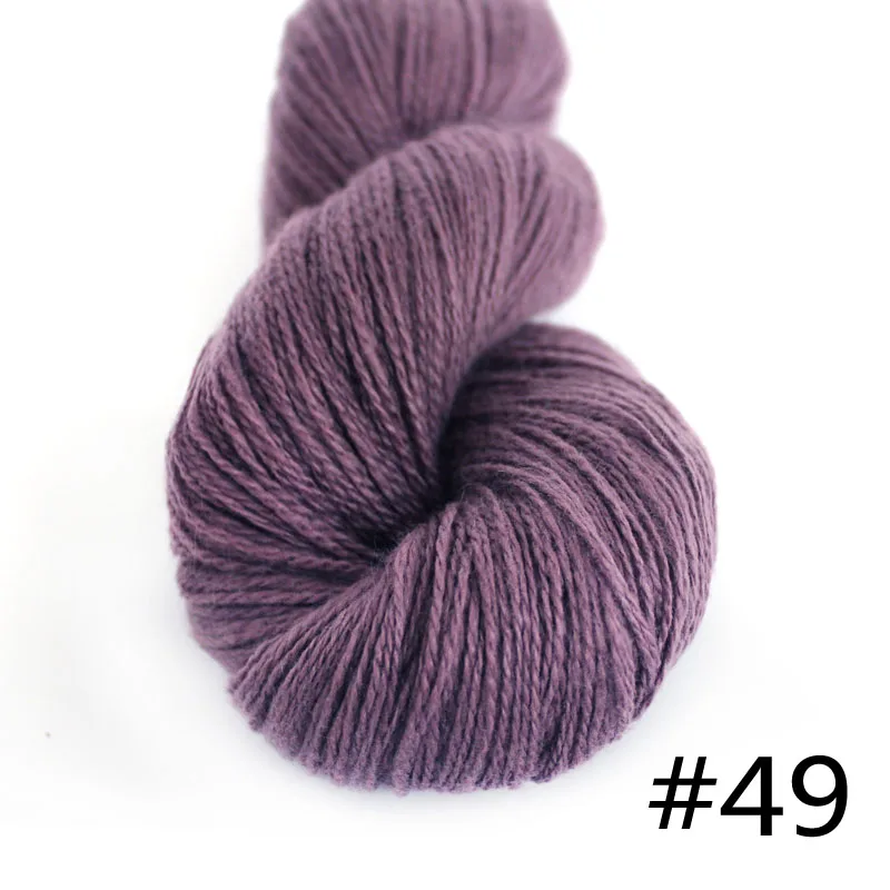 49 Mauve Лотоса пряжи из кашемира женская мастурбация пряжа Цвет#41-#60 натурального кашемира 2plys Ручного Вязания Кружева Цвет ed DIY крючком - Цвет: 49 Mauve
