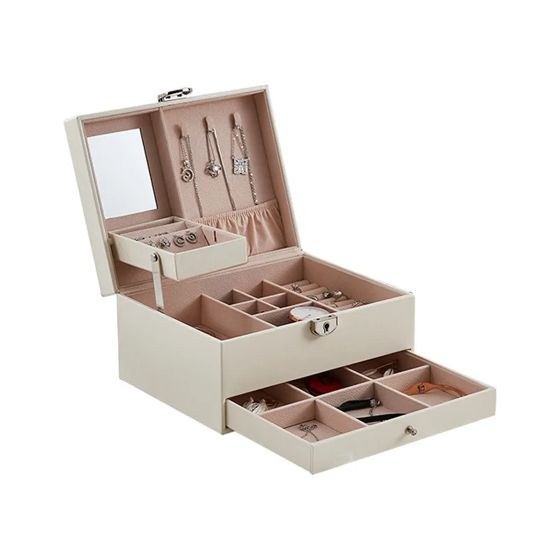 

High Quality Large Space Leather Jewelry Boxes Jewelry Package Storage Drawer Jewelry Display Gift Box